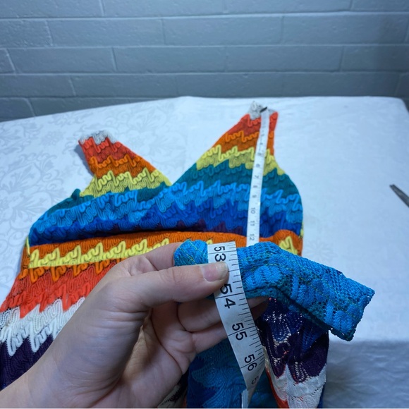 Vintage The Pyramid Collection Rainbow Maxi Dress Wrap Top Sleeveless V Medium - Picture 6 of 13